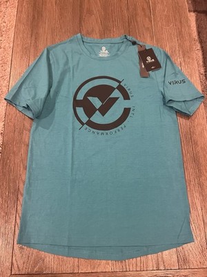 Mens Virus International Weightlifting T-shirt New Small Teal Black