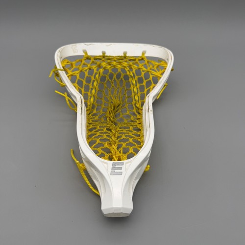Women's Epoch Purpose 15 White Lacrosse Head Attack/Mid Strung Yellow Mesh