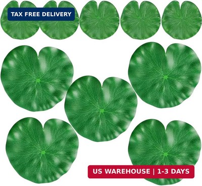 10 Packs Artificial Lily Pads,Floating Lily Pads for Ponds, Artificial Pond Plan