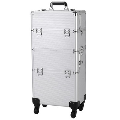 3 in 1 Aluminum Cosmetic Makeup Case Tattoo Box Cosmetic Trolley Organizer Box