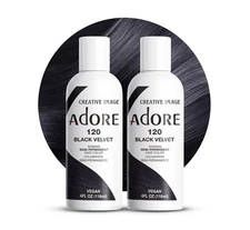 Adore Semi Permanent Hair Color (120 4 Fl Oz (Pack of 2), 120 Black Velvet 