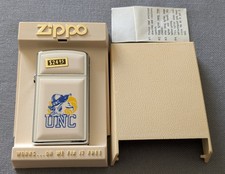 1980 UNIVERSITY OF NORTH CAROLINA UNC TAR HEELS ULTRALITE SLIM ZIPPO LIGHTER MIB