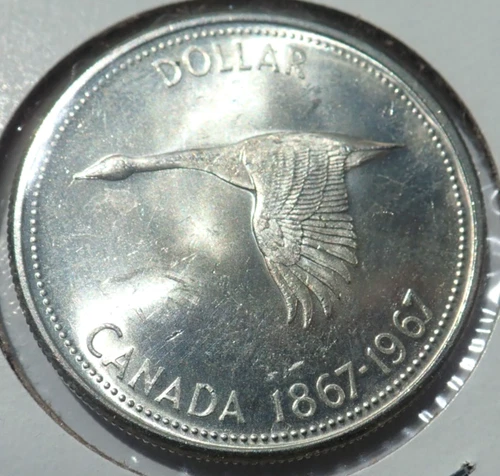 1967 CANADA Flying Goose SILVER Dollar - Uncirculated, Lustrous