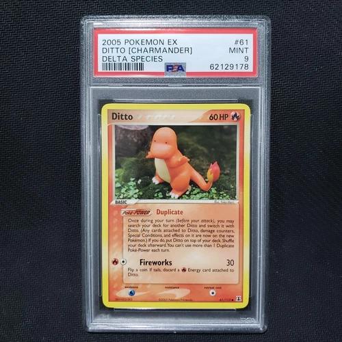2005 Pokemon: DITTO [CHARMANDER] 61/113 - [EX Delta Species Set] - Mint - PSA 9
