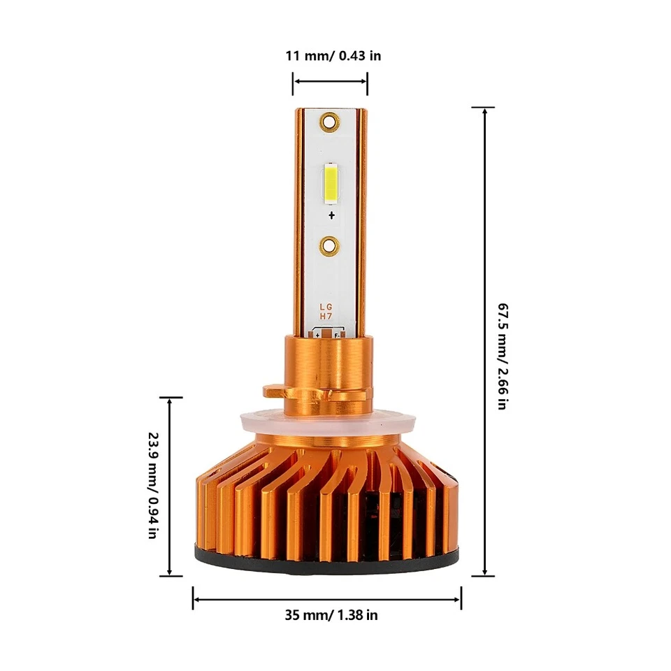 For Chevy Malibu S10 Saturn SC1 SC2 1997-2002 AUXBEAM LED Headlight High Low Fog - Image 3 of 4
