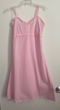 NWOT SHEIN PINK RUFFLE TRIM SUN DRESS SIZE MEDIUM