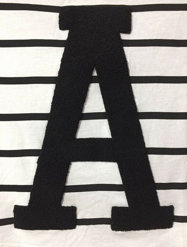 River Island Grey Stripe Applique 100% Cotton Raglan Sleeve Top Tee - Size 12 - Picture 4 of 5