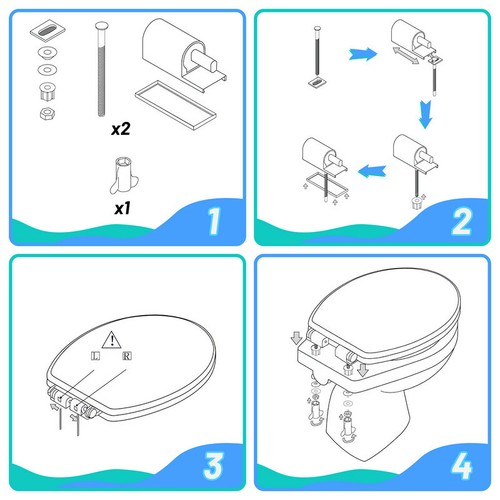 WC Sitz WC-Deckel Klodeckel Toilettensitz Toilettendeckel mit Absenkautomatik - Bild 8 von 16