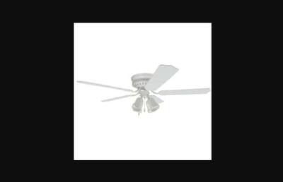 Close Up Ceiling Fan with 42 in. Blade Span and 4-Light in White