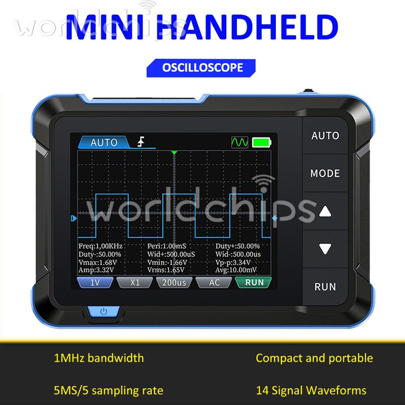 FNIRSI DSO153 Portable LCD Digital Oscilloscope Signal Generator 1MHz 5MSa/s USA