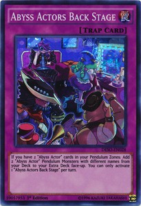 Abyss Actors Back Stage - DESO-EN028 - Super Rare - 1st Edition x3 - Near Mint