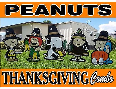 Details about   Peanuts Gang Thanksgiving Holiday Combo Yard Lawn Art Decorations