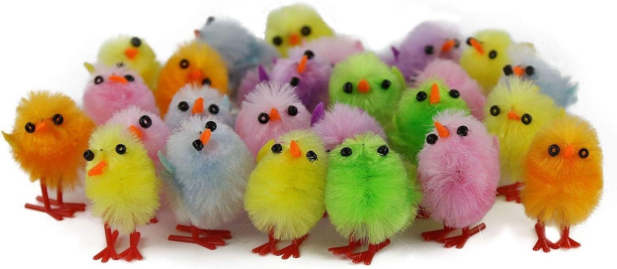 ? Super Adorable Soft Fluffy Fuzzy Large Toy Chick Chicken Thick Headdress ? 12 Easter Chicks Multicoloured Fluffy Plush Chickens Egg  main image 2