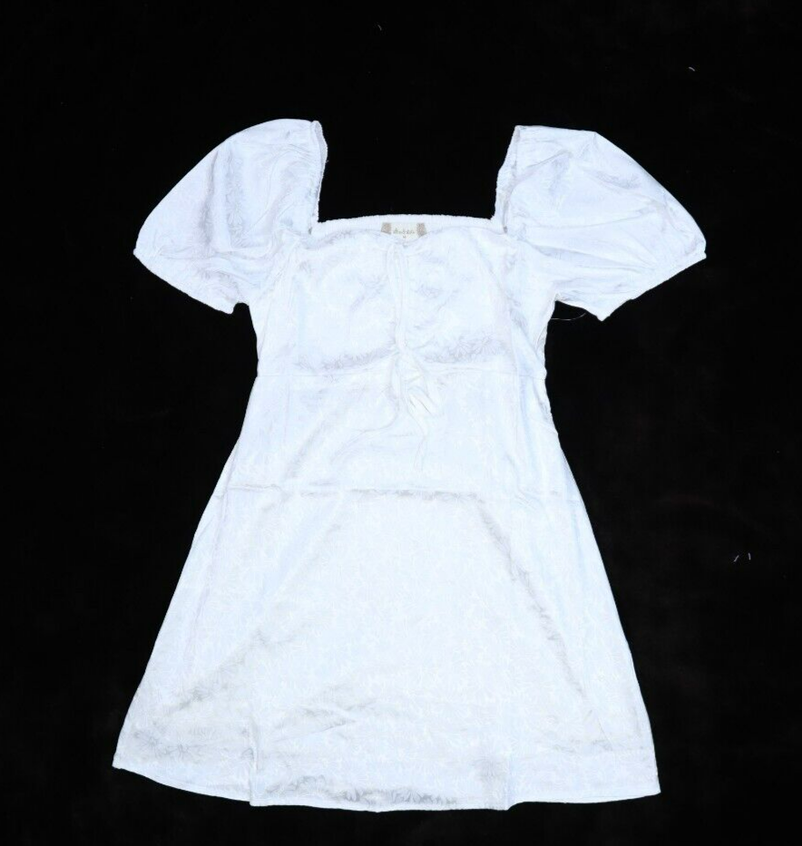 Altar'd State Jocelyn Floral Daisy Dress Satin White Short Sleeve Womens  Medium | eBay
