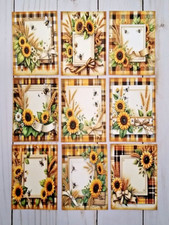 9 Sunflowers Handmade Pocket Letter Cards Scrapbooks Junk Journals Crafts