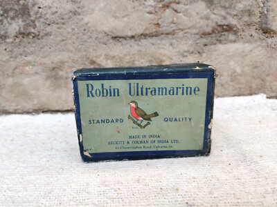 1940er Vintage Seltene Reckitt Colman Robin Ultramarine Boxed Papppack CB341
