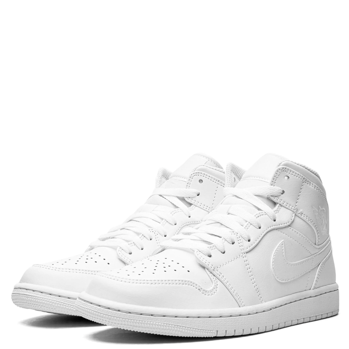 Nike Air Jordan 1 Mid Triple White 554724-136 Mens Shoes New | eBay