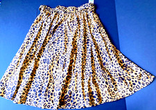 JONES NEW YORK SIGNATURE SKIRT SIZE 10 LEOPARD PRINT FLARE 100 COTTON LINED NWT