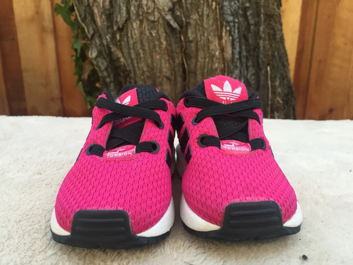 MINT ADIDAS ORIGINALS ZX FLUX TODDLER SCARPE PINK/BLACK/WHITE SZ 4 EU 19 |