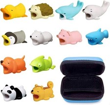 12 Pack Cute Animal Bites Cable Protector, Prevents Breakage Cable Cord Saver 