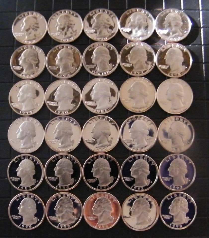 1968-1998 S Washington Quarter Gem Cameo Proof Run 30 Coin Set US Mint Lot - Image 2 of 4