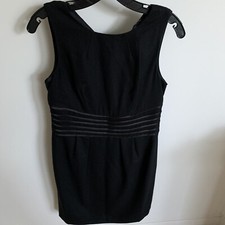NWT Banana Republic Women's Black Sleeveless Petite Sz 6P Dress Wool Blend $110