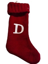 Wondershop Knit Monogram Initial  D  Christmas Stocking Red White Letter Target