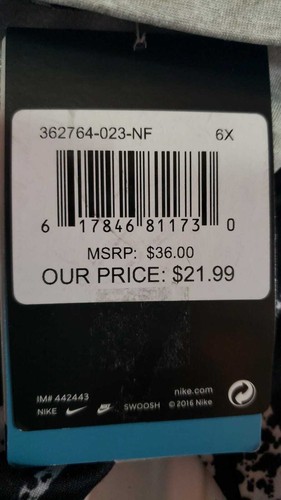 Girls Nike Dri Fit Caprie 362764-023 Black/Grey NEW Size 6X - Picture 4 of 4