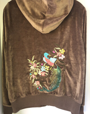 Vintage BCBG MaxAzria Velour Embroidered Track Jacket Sequin Vintage BCBG MaxAzria Velour Embroidered Track Jacket Sequin