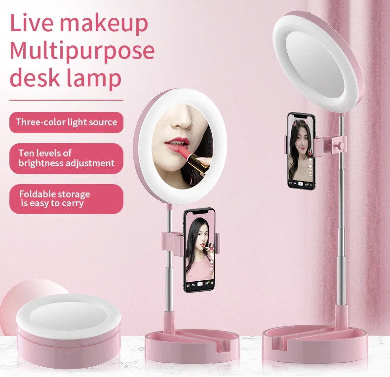Mirror with on sale light ring