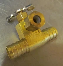 Pex Tee Brass Valve 1/2" x 1/2″ x 1/8″COMP ICE MAKER ANGLE VALVE *303894