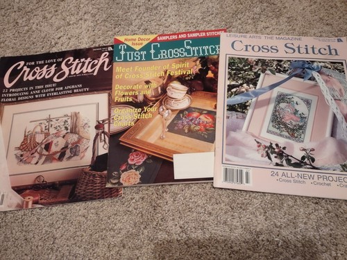 For The Love Of Cross Stitch Premiere Issue 1988 & 2 Other Cross Stitch Mags