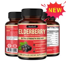 Elderberry Capsules 9100mg Immune System Support Sambucus Nigra Extract