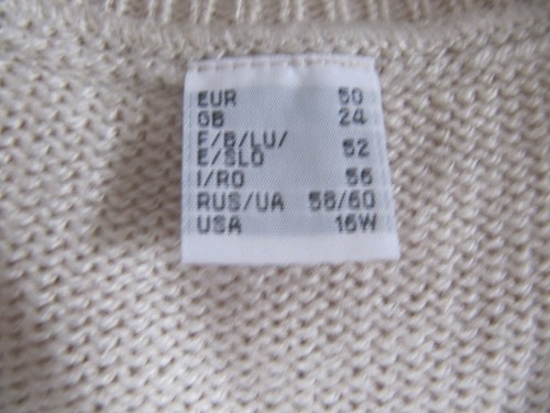 neuer Damen Kurzarmpullover Gr. 50 beige mit Lochmuster - Bild 4 von 6