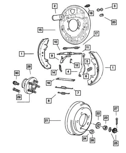 Tambor de freno trasero genuino Mopar 2001-2007 Chrysler Town & Country 4877433AG Foto 3 de 3