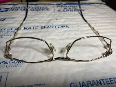 Authentic Cazal Glasses Gold/Brown 53mm Frames Eyeglasses RX  GERMANY