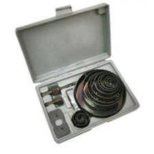 KIT FRESE A TAZZA DA TRAPANO SET 16 PEZZI SEGHE FORA LEGNO PLASTICA CARTONGESSO