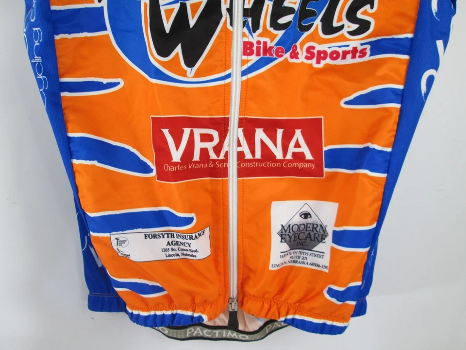 Pactimo Omaha Nebraska Extreme Wheels  Cycling Bike Vest Jersey Size S Orange - Image 2 of 4