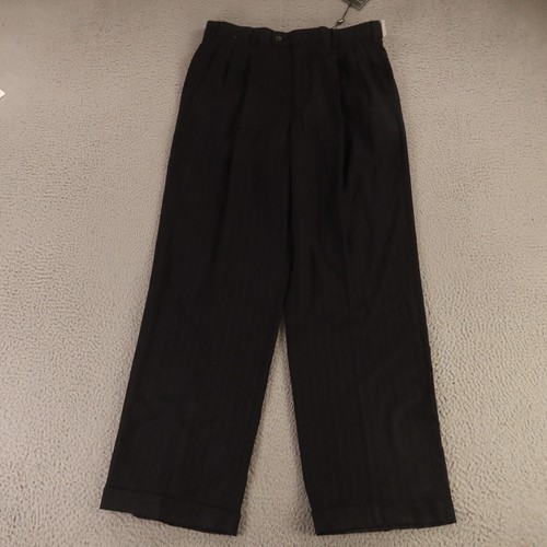 George Suit M Blue Pinstripe Polyester Twill Jacket Pants 40S 32x30 NEW - Picture 18 of 24