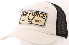 NEW United States US Air Force USAF Beige Black Mesh Trucker Cap Hat OS