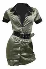 Fantasy Cosplay Army Green Dress Up Army Girl Combat Booty Camp Costume 