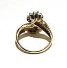 10k yellow gold .35ct SI2 H diamond cluster band ring 3.6g vintage ladies 5.75 — photo 5