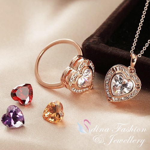 18K Rose Gold Plated Simulated Diamond 