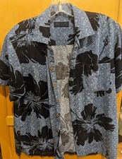 Milano Bay Hawaiian Shirt  Mens medium Multicolored Cotton Blend  Aloha flowers