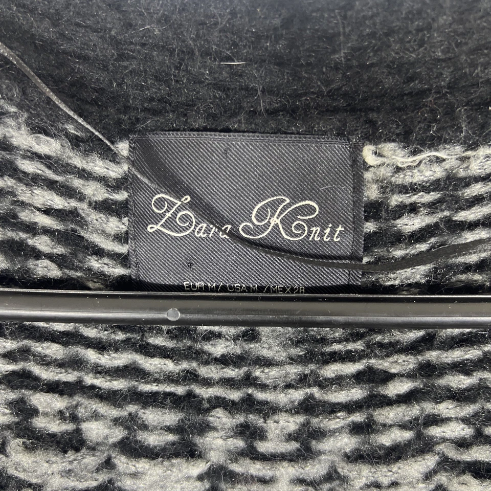 Cárdigan Suéter Zara Tejido Para Mujer Mediano Largo Mezcla Mohair Patrón ZigZag Nórdico Foto 2 de 4