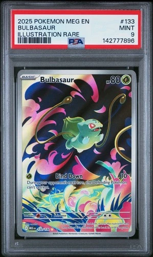 PSA 9 BULBASAUR 133/132 ILLUSTRATION RARE MEGA EVOLUTION POKEMON 🍃