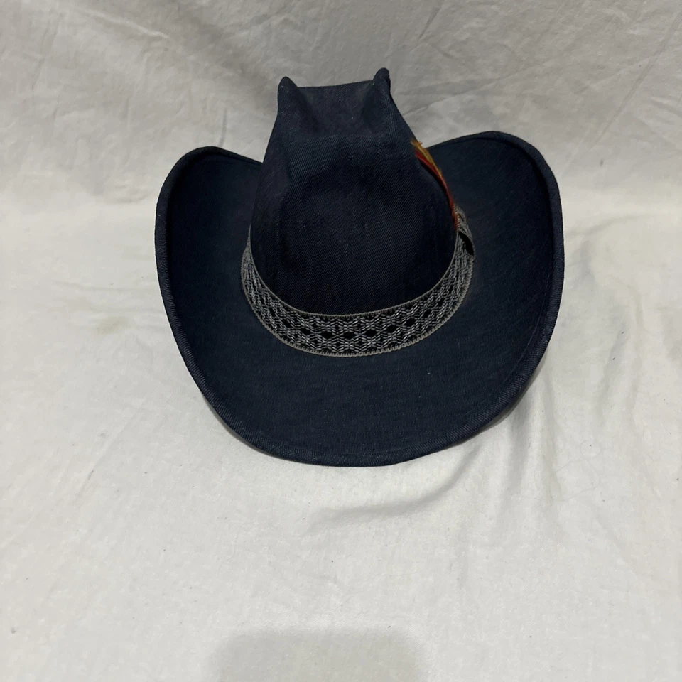 De colección Hecho en Unión Jean Western Denim Sombrero de Vaquero Pequeño 6 3/4-6 7/8 Foto 2 de 4