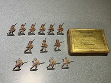 Zinnfiguren Tin Flat 12 WARRIORS Military Mini ATHENIAN SPEARMEN MADE GERMANY