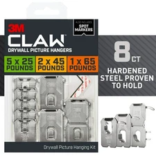 3M CLAW Drywall Picture Hanger Kit, Variety Pack with Spot Markers