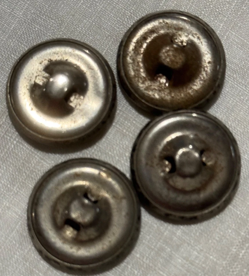 VTG 60's SET of 4 Buttons Antiqued Silver metal dots with black Antiquing 23 mm - Image 3 of 4